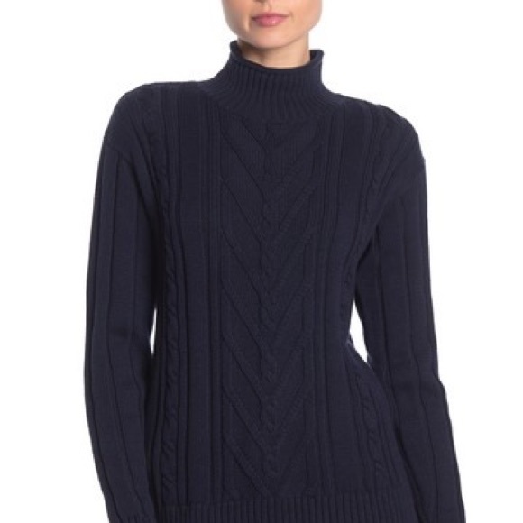 NWT J. CREW Mock Neck Cable Knit Sweater - Picture 4 of 8